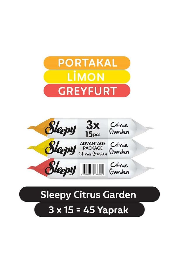 Islak Havlu Cep Mendil 15 Yaprak (24 LÜ SET) Narenciye Bahçesi/citrus (8PK*3) 360 Yaprak - 3