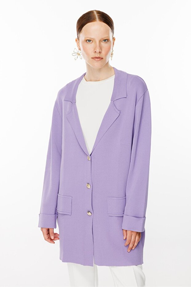 Triko Ceket LİLA - 4
