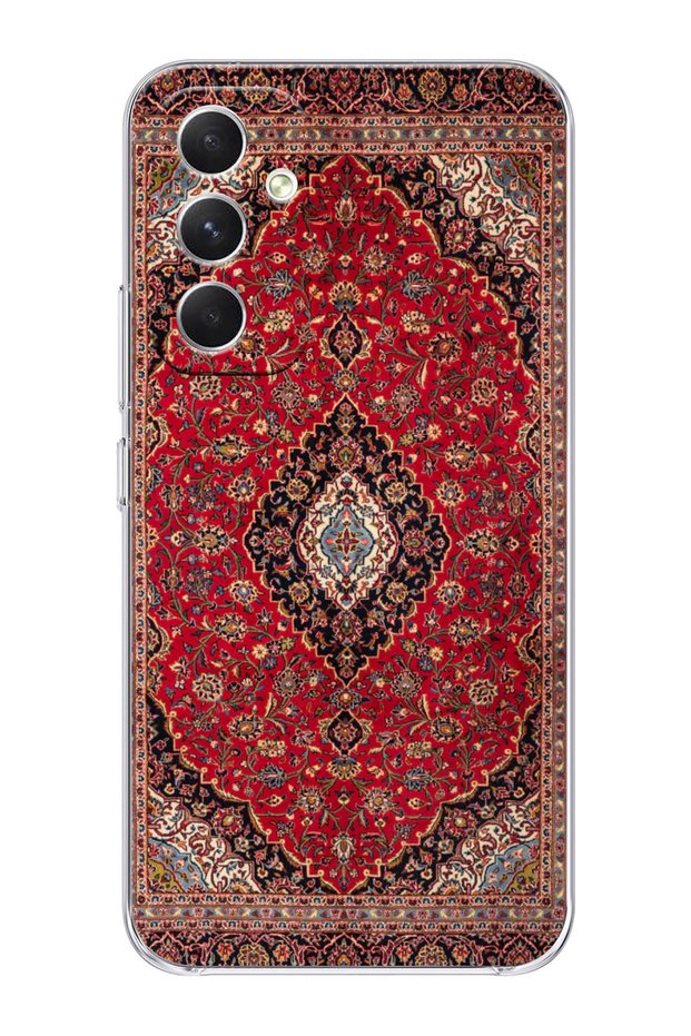 Galaxy A35 Compatible Transparent Silicone Vintage Carpet Printed Phone Case