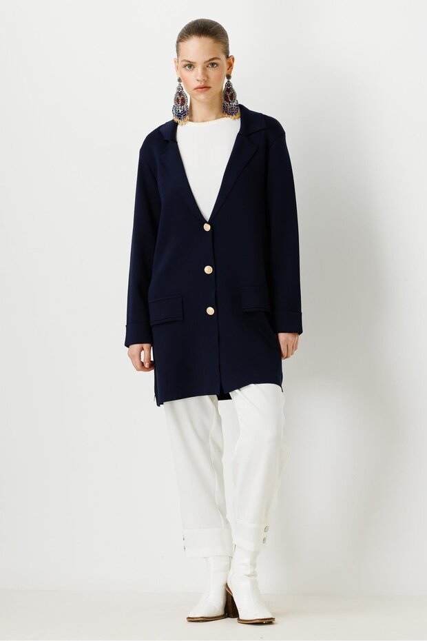 Triko Ceket Lacivert - 2