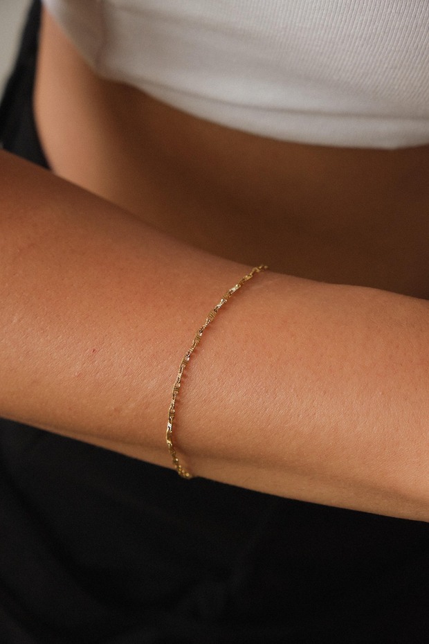 Steel Textured Zipper Model Chain Bracelet Lip Chain 1mm 17+4Cm-21Cm Non-Tarnish