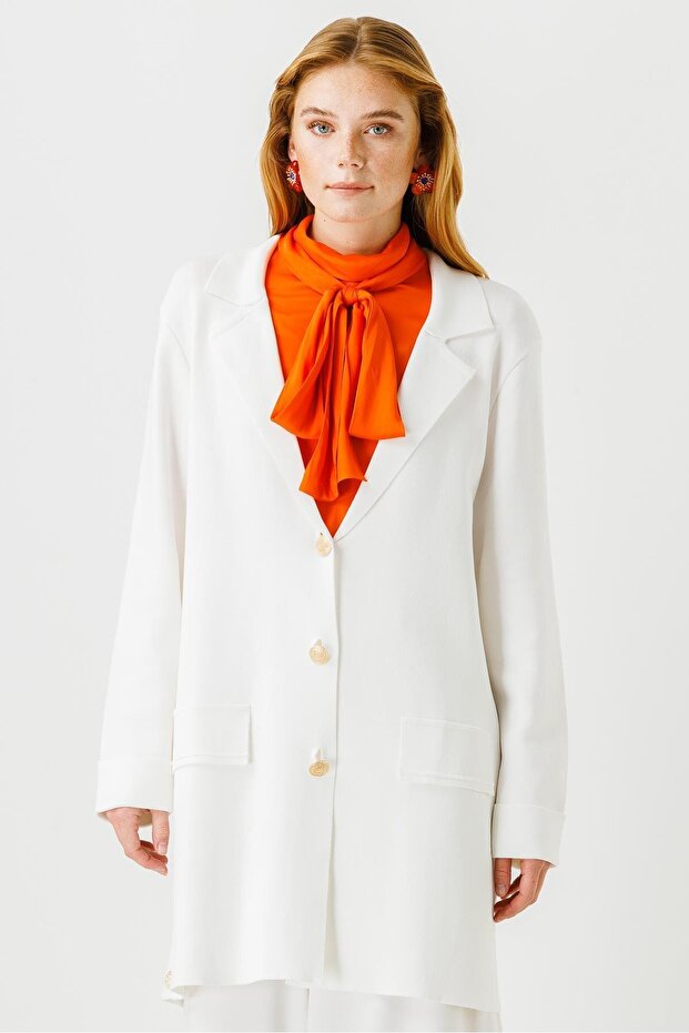 Triko Ceket Ekru - 1