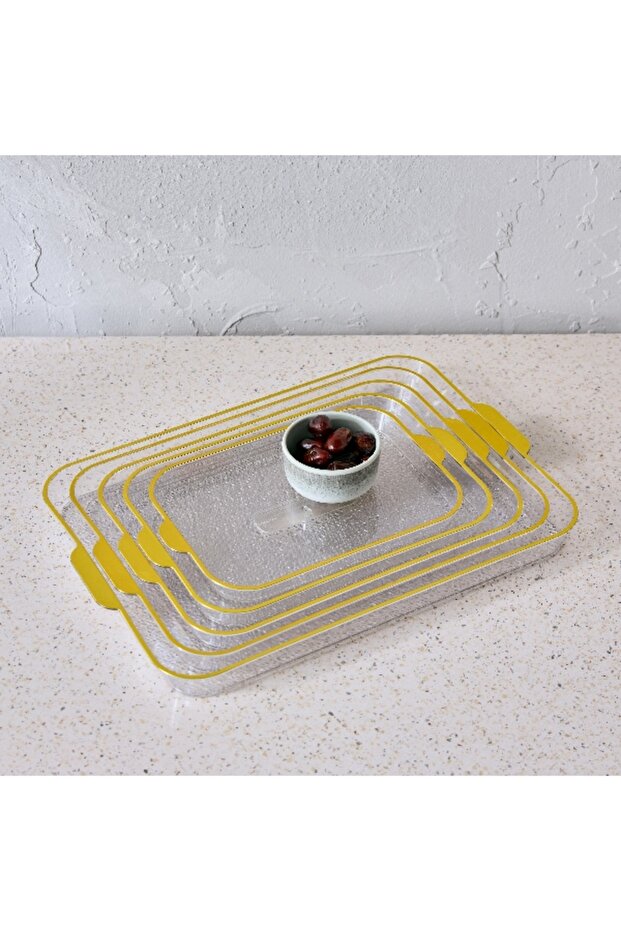Orion Rectangular Tray with Extended Handle - Set of 5 - 1