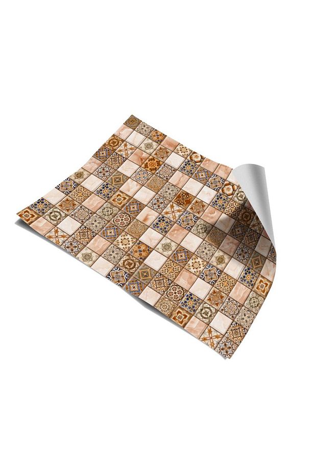Mutfak Tezgah Arası Kendinden Yapışkanlı Folyo Kaplama Mozaik Taş Desen 60cm X 100cm - 6