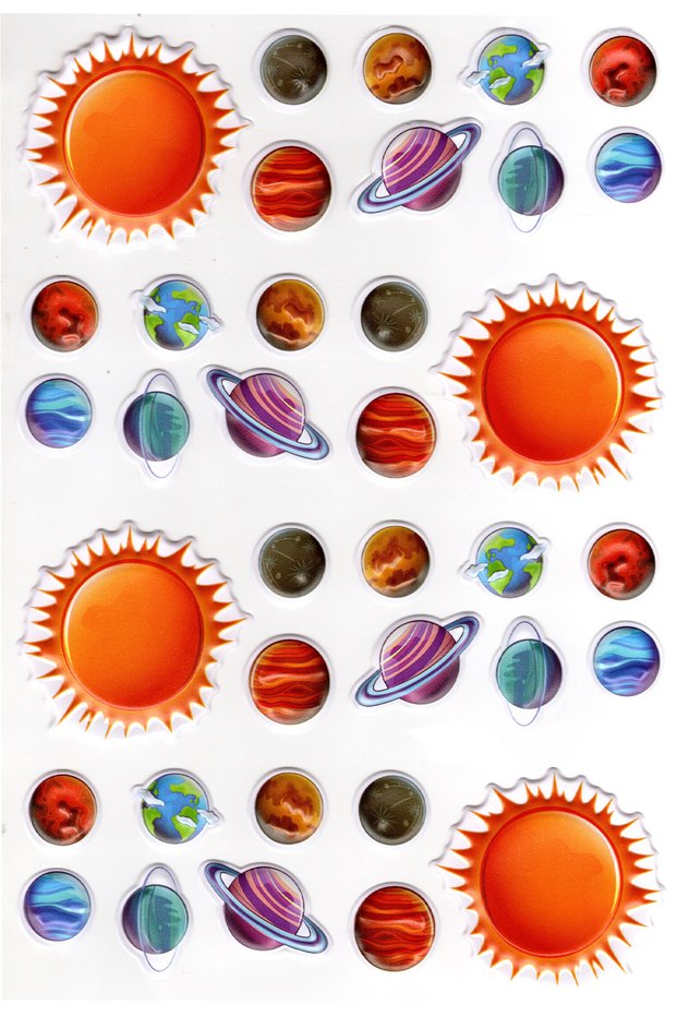 Sticker Embossed A4 Size Stiker Notebook with Planner Label-(Lim507) - Solar System, with Planet