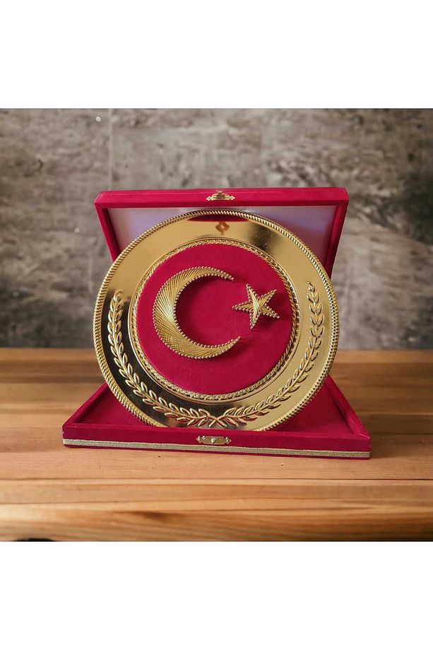 AY YILDIZ FİLOGRAFİ İŞLEMELİ TABAK PLAKET KİŞİYE ÖZEL - 1