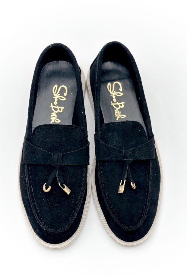 Rouge Black Suede Moccasin Women's Shoes