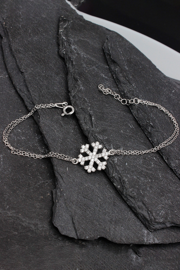 Kar Tanesi Gümüş Bileklik - 2