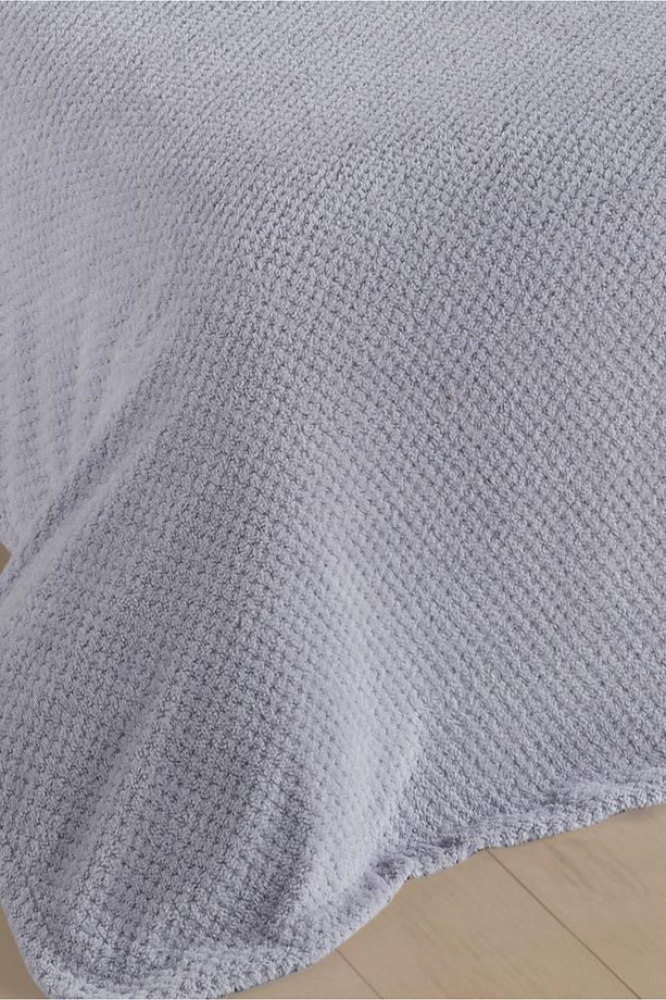 Softy Tek Kişilik Yatak Örtüsü | Wellsoft Battaniye 150 X 220cm 1 Adet 45x45cm Kırlent Kılıfı Gri - 3