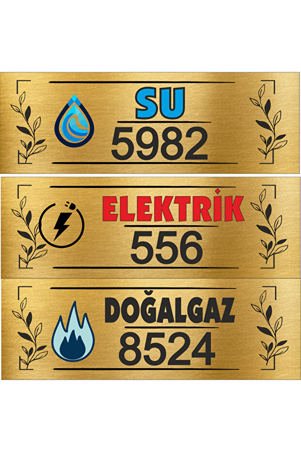 Electricity, Water, Natural Gas Subscriber Numbers Printed Metal Plate Elite Model