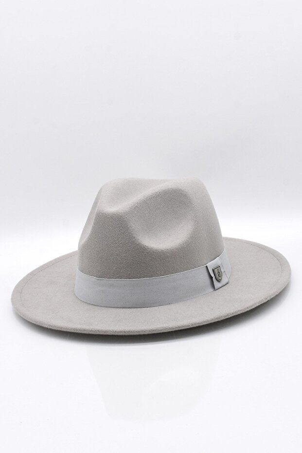 قبعة فيدورا رمادية قابلة للتعديل برباط بنما - 1
