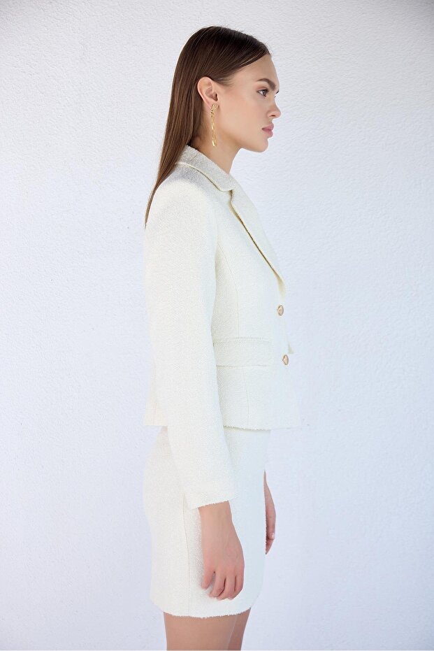 Ekru Buklet Ceket - 6