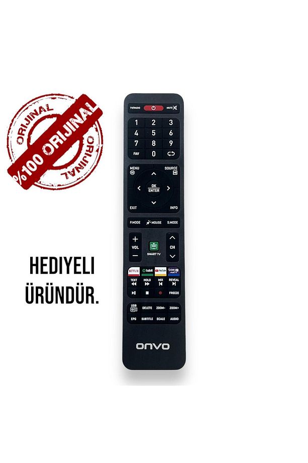LCD LED KUMANDA ONVO NETFLİX TABİİ YOUTUBE SMART TV TUŞLU - 1