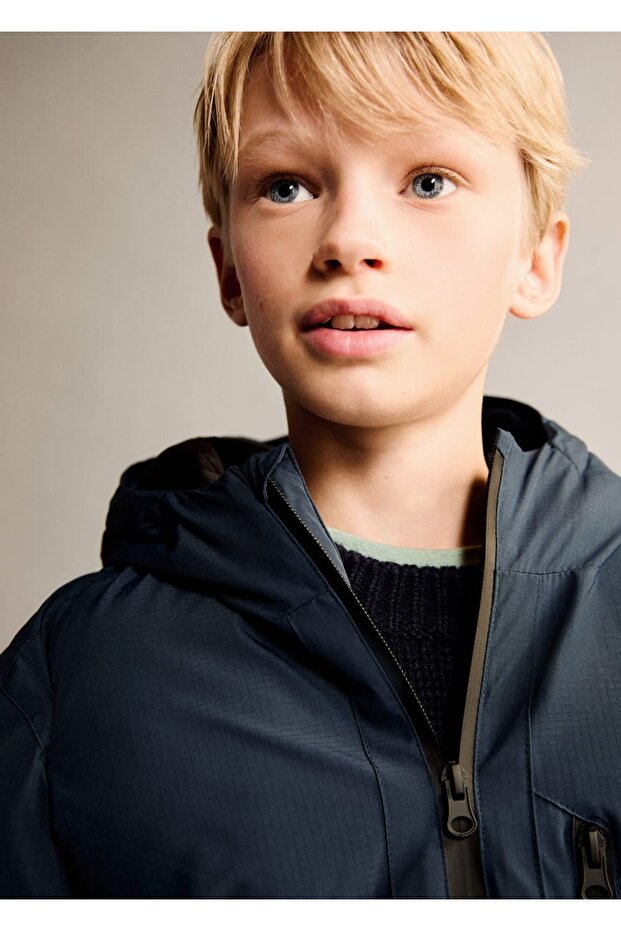 Kapüşonlu kapitone anorak - 6