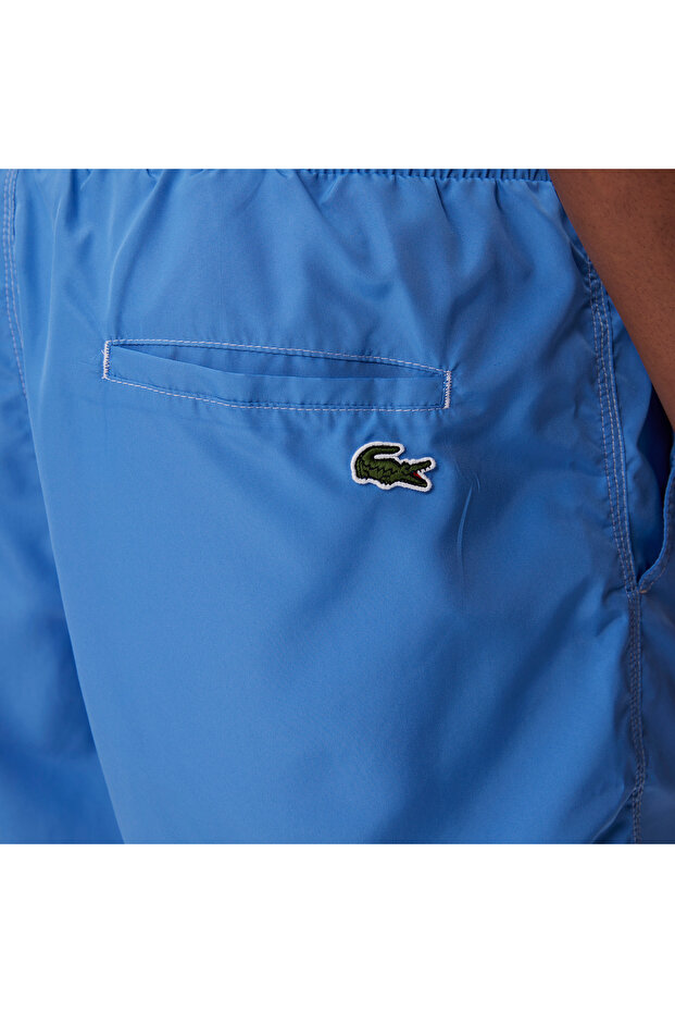 Erkek Baskılı Mavi Mayo Şort - 6