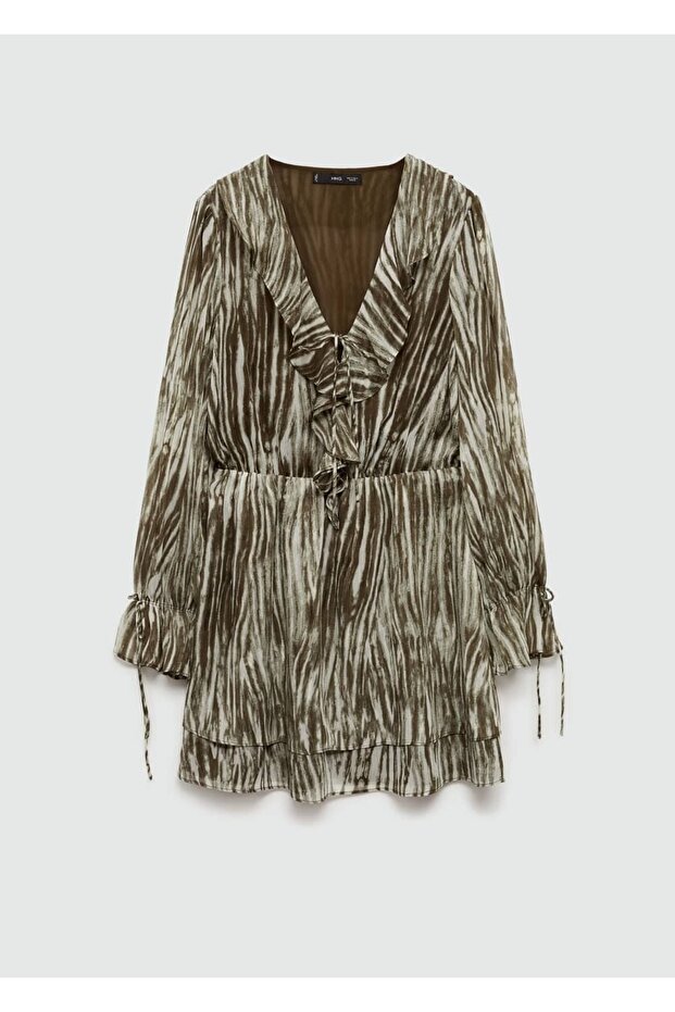 Kurzes Kleid mit Volantmuster - 3