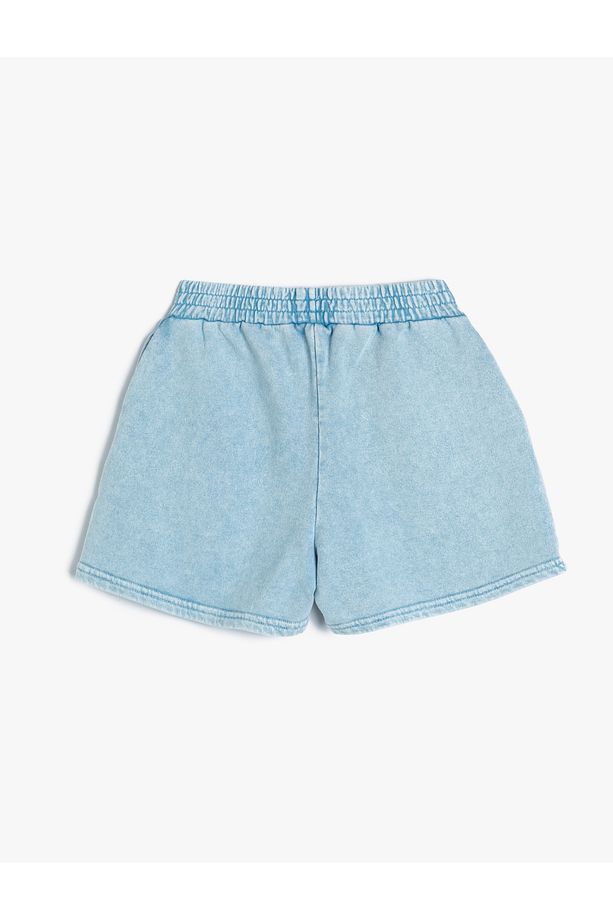 Basic Mini Şort Beli Lastikli Cepli Pamuklu - 2