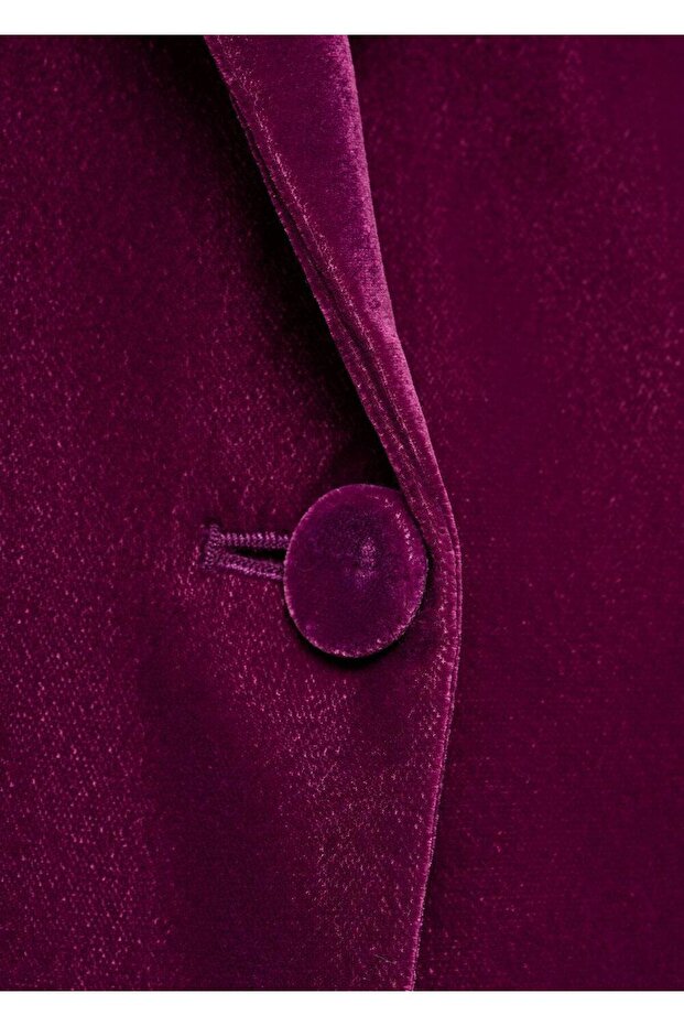 Kalıplı kadife blazer ceket - 5