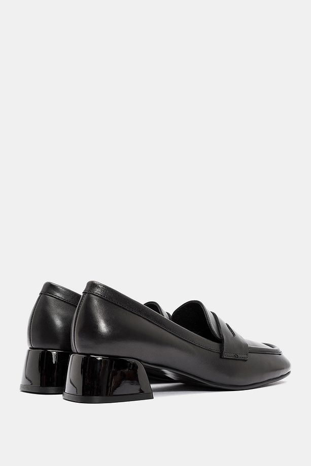 Venüs Kadın Siyah Gerçek Deri Topuklu Loafer - 3