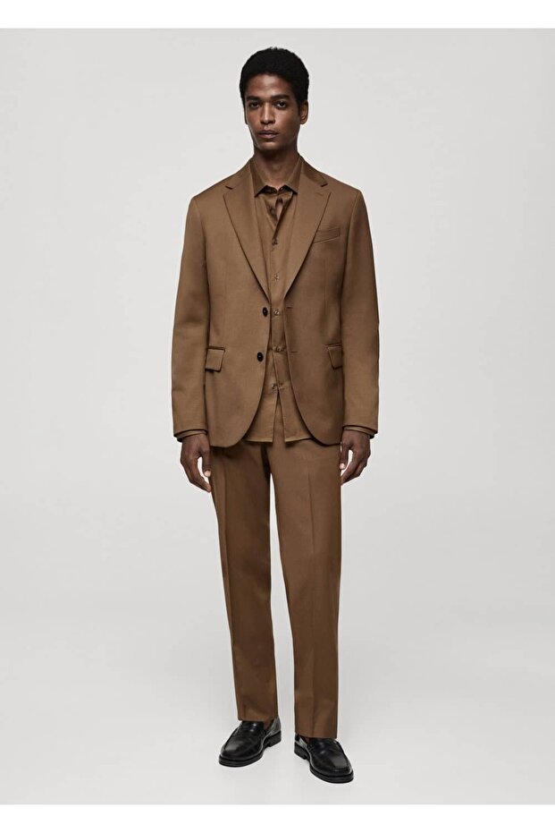 100% Unprocessed Wool Slim-Fit Blazer Jacket - 2