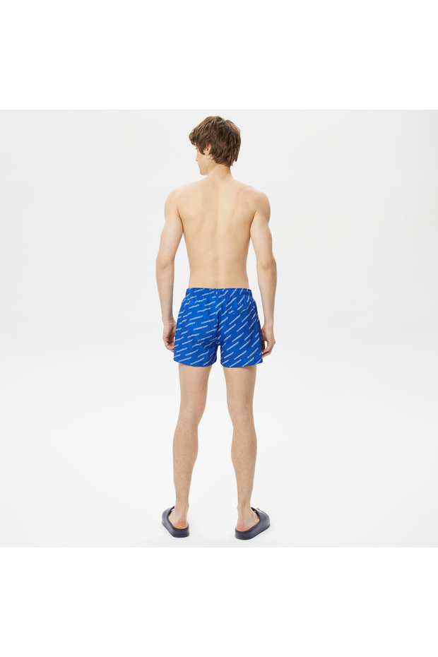 Erkek Baskılı Mavi Mayo Şort - 2
