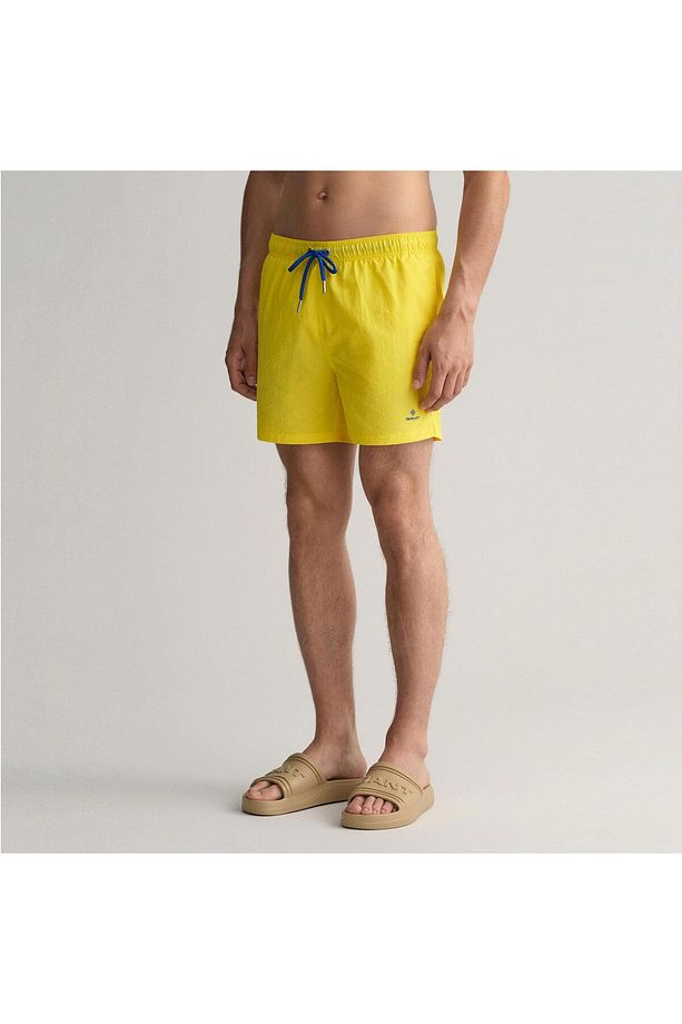Erkek Sarı Classic Fit Mayo Şort - 4