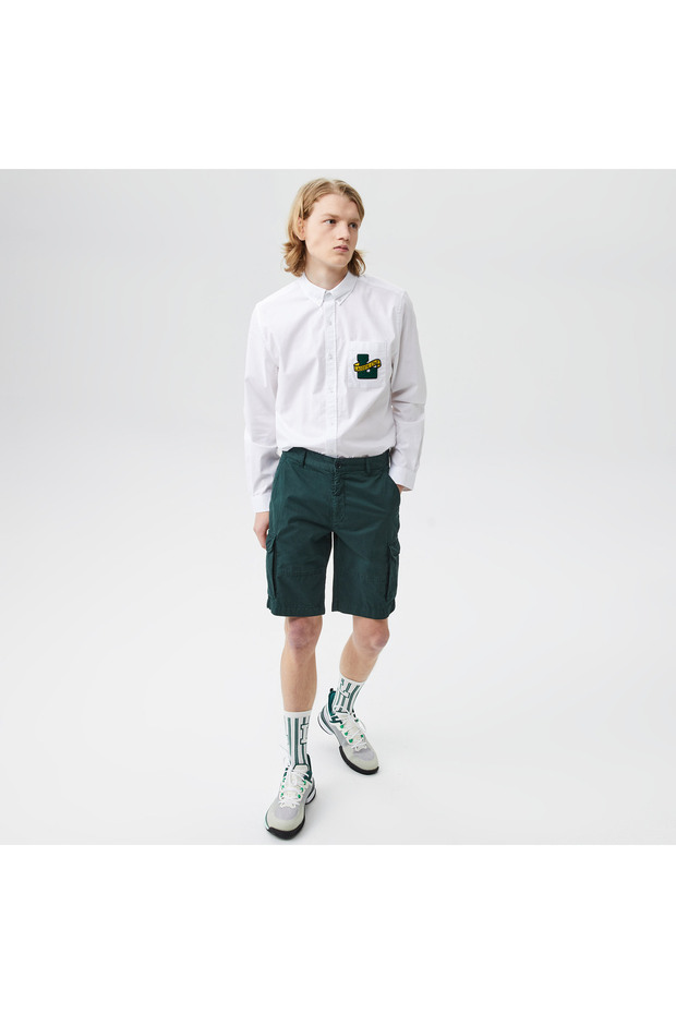 Erkek Regular Fit Yeşil Bermuda - 1