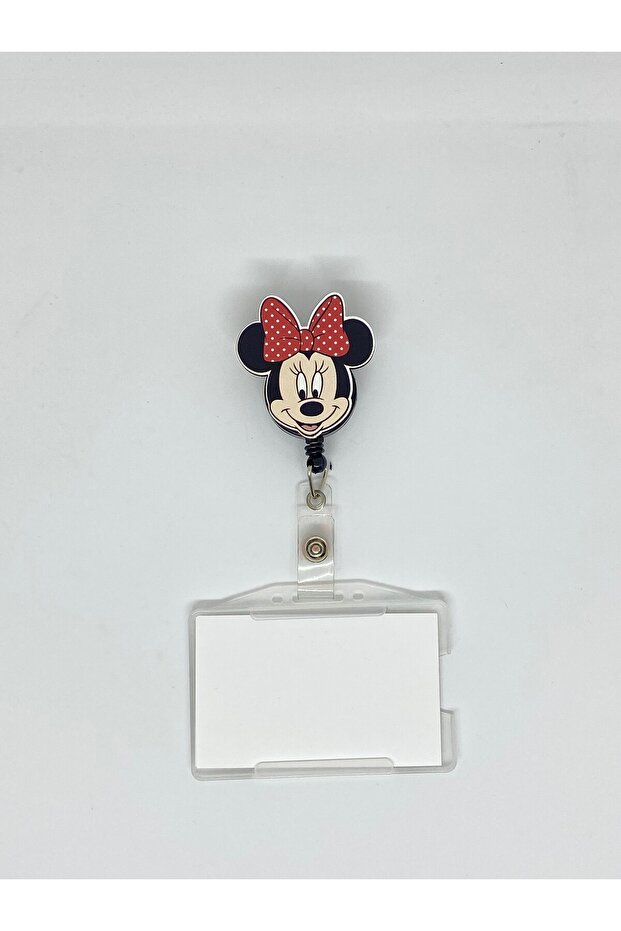 Red Bow Mini Mouse Themed Yoyo Card Holder Yoyo Id Badge Holder