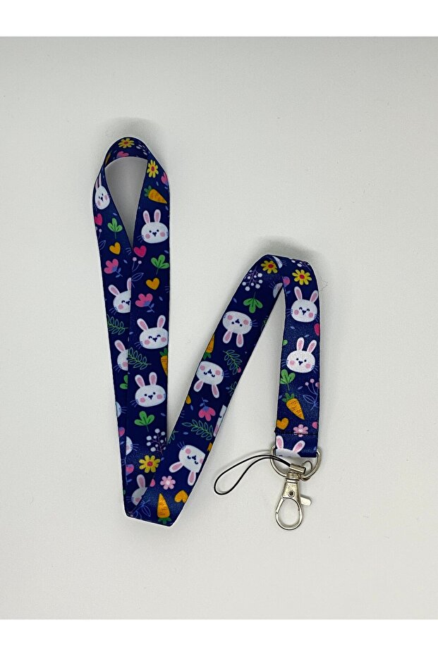 Cute Rabbit 2 Themed Neck Lanyard Card Holder