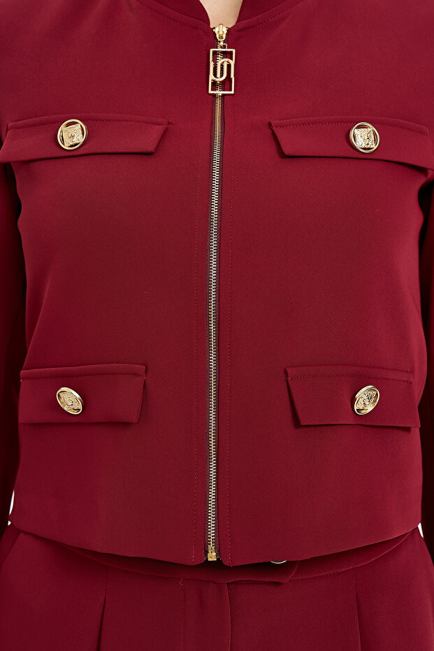 Fermuarlı Crop Ceket - 6