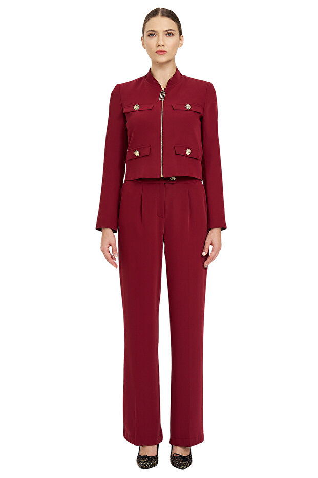 Fermuarlı Crop Ceket - 1