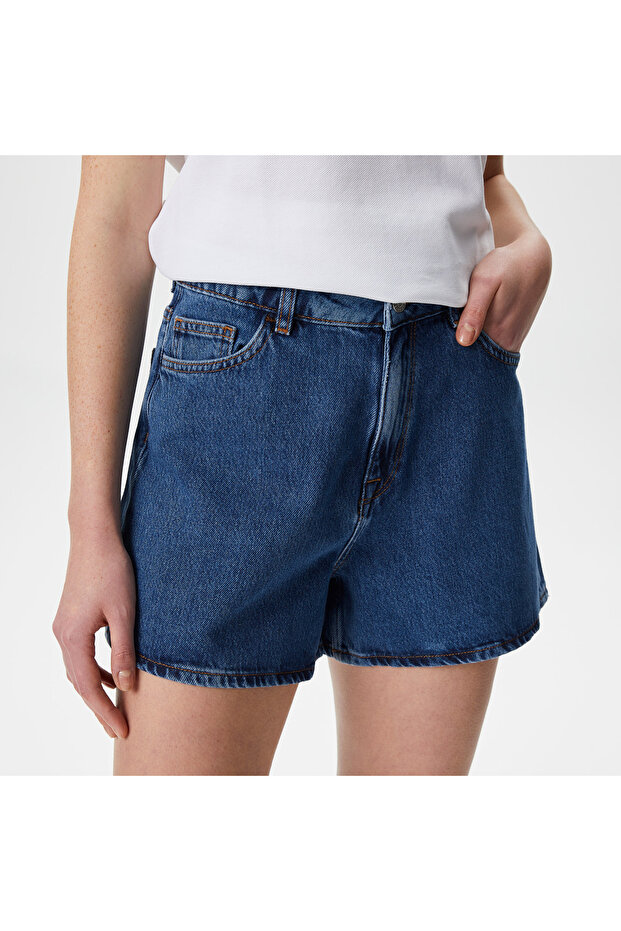Kadın Mavi Şort - 4