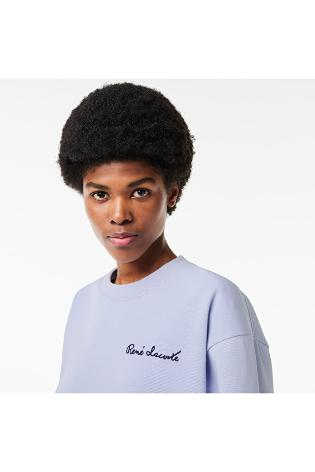 Classic Kadın Mavi Sweatshirt - 2