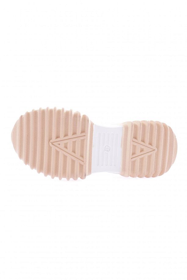 Kadın Mega Kalın Taban Simli Ip Detaylı Sneakers Ayakkabı Ten 361052831 - 5