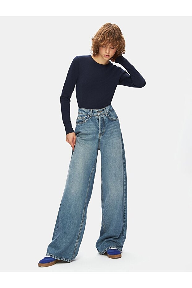 Lottıe Wide Leg High Waist Jean Trousers