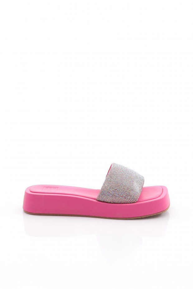 Women's Silver Stone Thick Sole Slippers Fuchsia 913733210