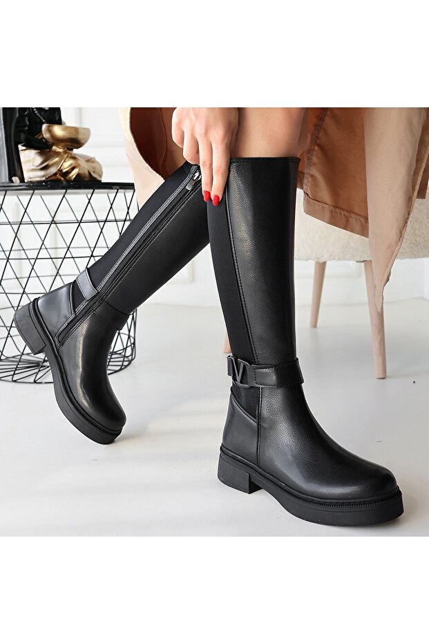 Diona Siyah Cilt Çizme - 4