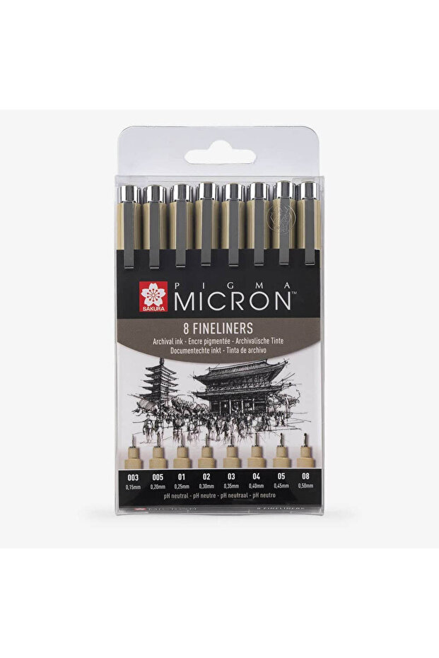 Pıgma Mıcron Siyah Set 8'li - 1