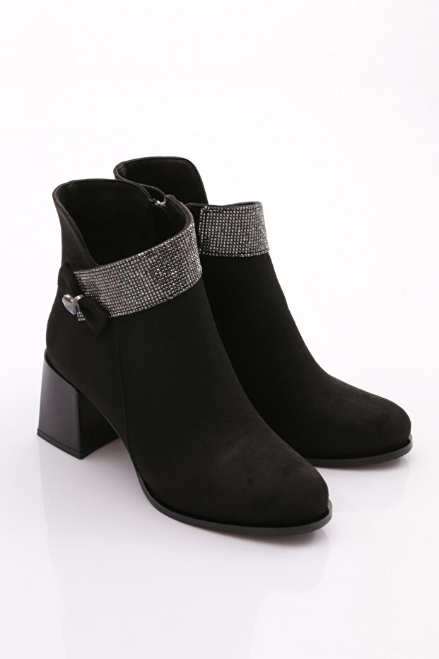 Kadın Topuklu Bot Siyah Süet 85621033 - 2