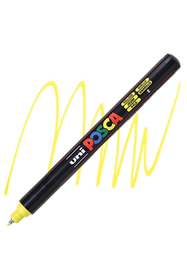 Uniball Posca 0.7mm Fine Poster Marker Yellow (2) / Pc1Mr