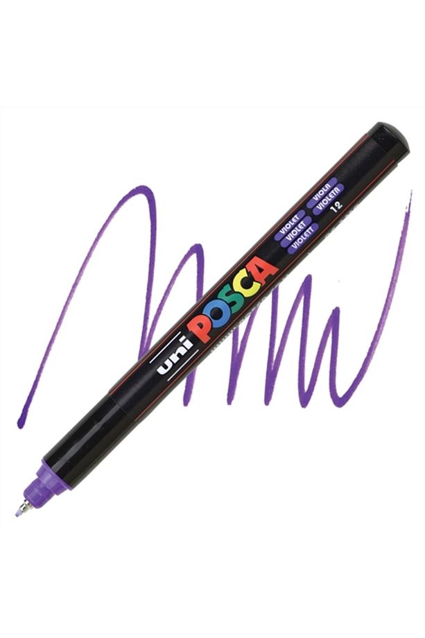 Uniball Posca 0.7mm Fine Poster Markörü Mor (12) / PC1MR - 1