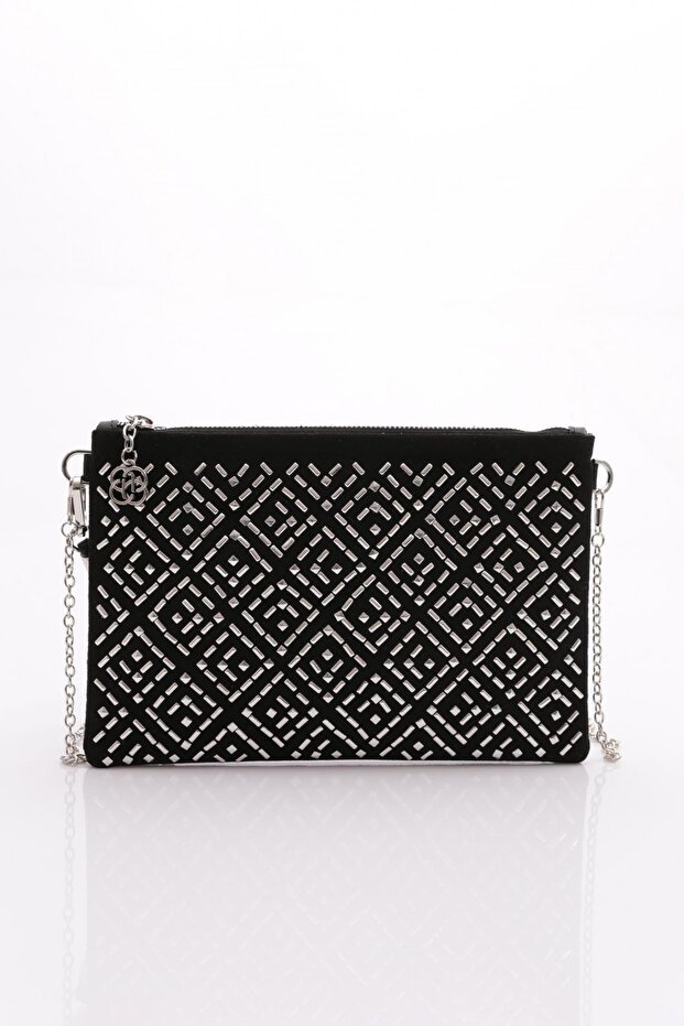 4114 Model Stone Detailed Women's Baguette Bag