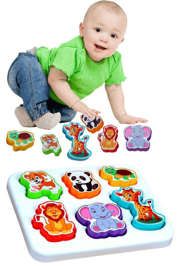Educational Geometry Shapes Bolt Cheerful Animals Intelligence Developer Set - 5