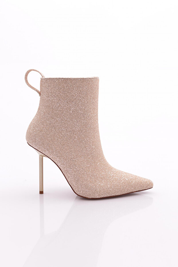 Women's Heeled Boots Gold Glitter 91293557