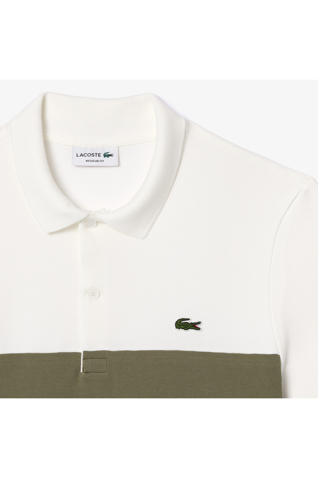 Unisex Regular Fit Renk Bloklu Bej Polo - 6