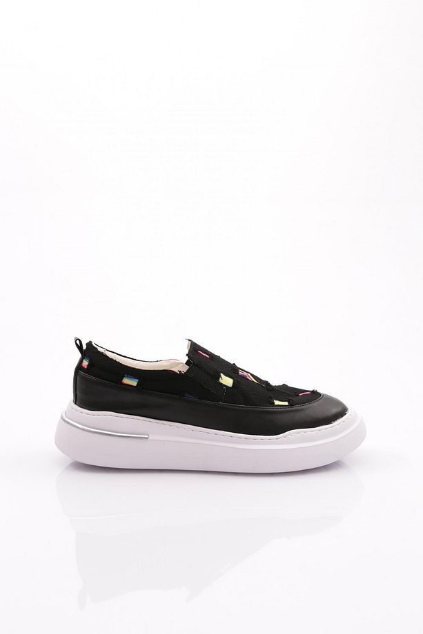Kadın Lastikli Sneaker Ayakkabı Siyah Kot 16835105 - 1