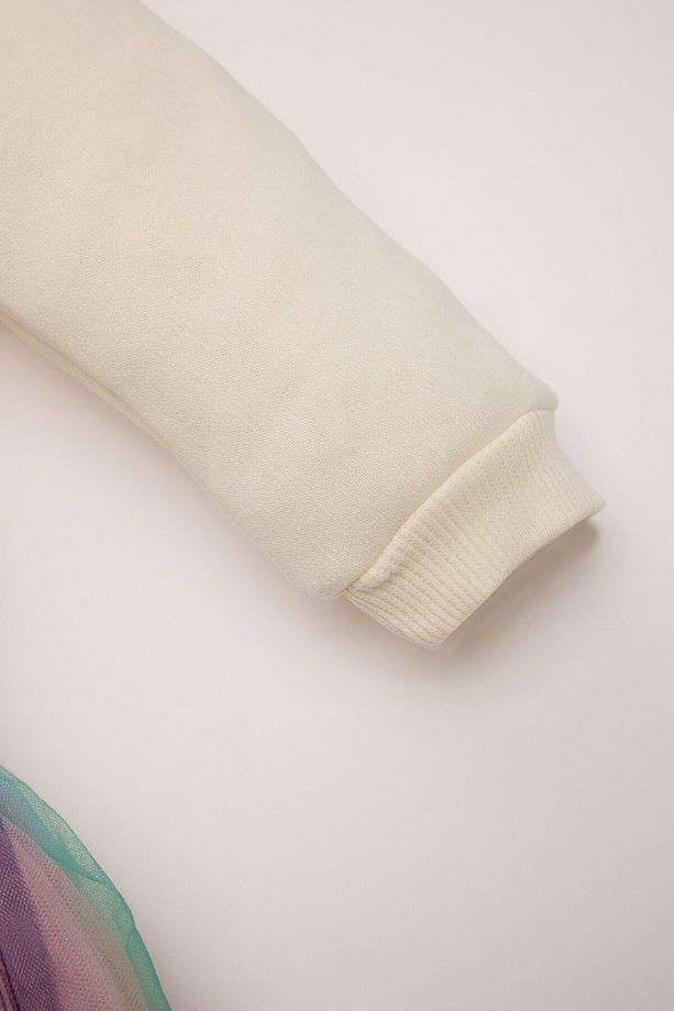 Kız Bebek Unicorn Baskılı Uzun Kollu Kalın Tütülü Sweat Elbise D5621a524wn - 4