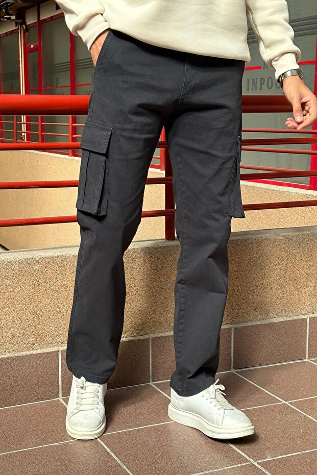 Baggy-Oversize Fit, Cargo Pocket, Gabardine Trousers 23Inp274
