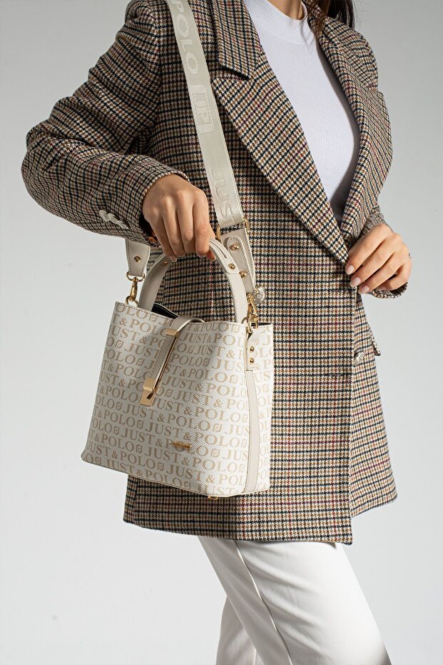Medium Size Suitable for Daily Use Cotton Woven Long Strap Women's Shoulder Bag 4005 KUM-COMBİN