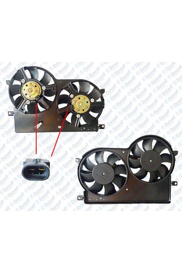 Fan Motoru Su+klıma Davlumbazlı Albea Palıo 1.3 Jtd 03-07 Cıft Fanlı - 1